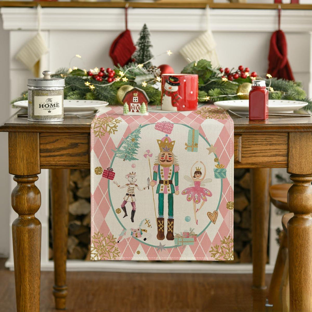 Pastel Nutcracker Table Runner - Pink - Koda Fashion & Decor - Free Shipping