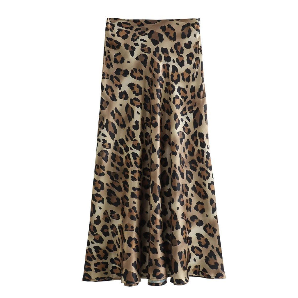 Vintage Leopard Print Midi Skirt - Koda Store - Free Shipping