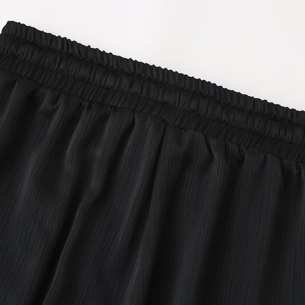Double-Breasted Loose-Fit Pantsuit with Pleats - Black - Koda Fashion & Decor - Free Shipping