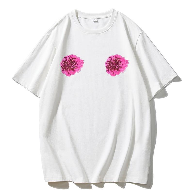 Twin Flowers Graphic T-shirt - Koda Fashion & Decor - Free Shipping