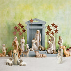 Premium Hand-Crafted Nativity Set- 20 Pieces, Manger & Stars Backdrop - Koda Fashion & Decor - Free Shipping