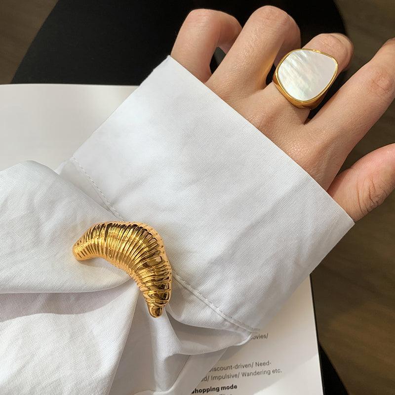 Gold Croissant Brooch - Koda Fashion & Decor - Free Shipping