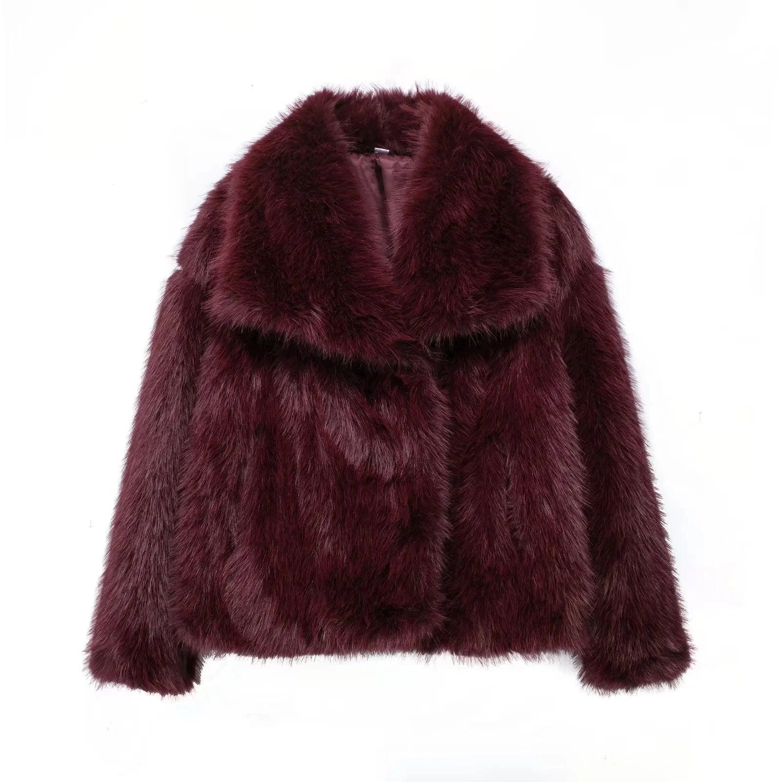 Amelia Fluffy Faux Fur Coat.