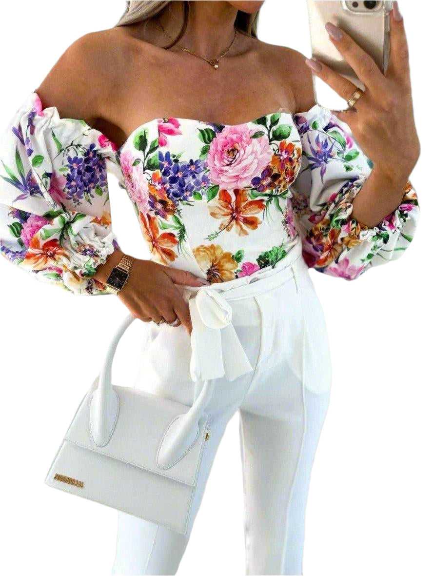 Melody Lantern Sleeve Blouse in White - Koda Fashion & Decor - Free Shipping