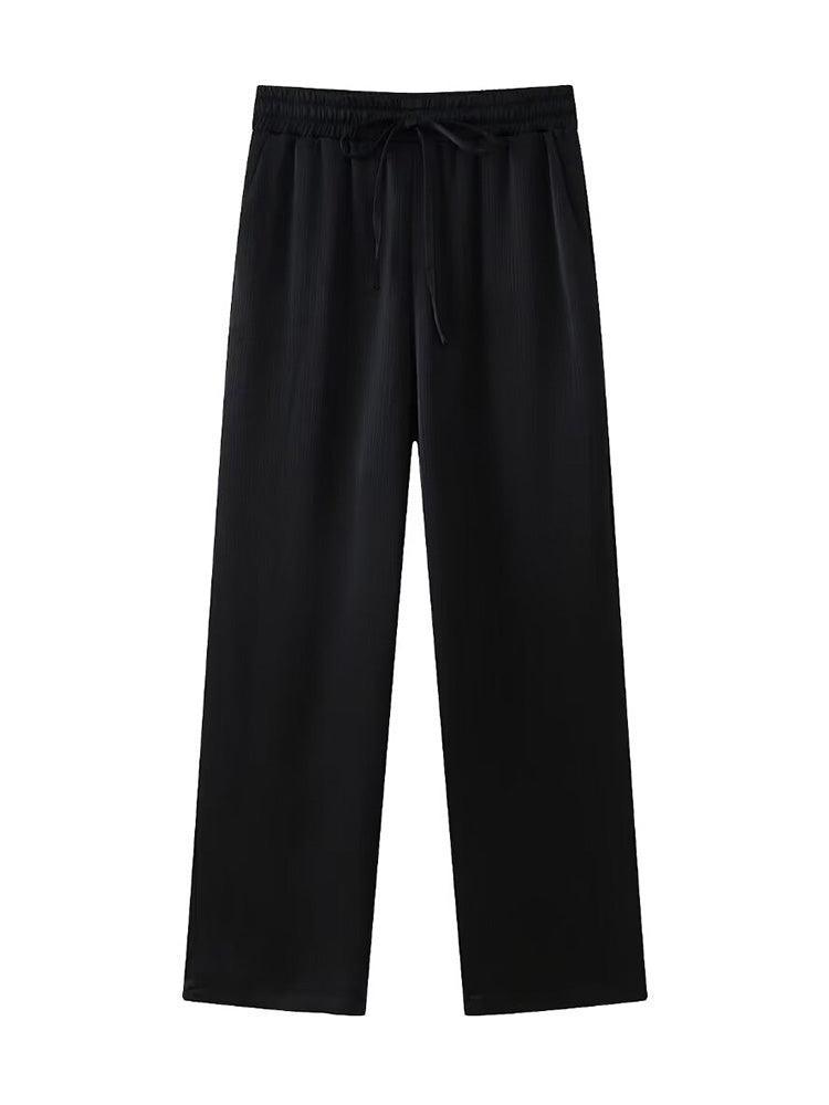 Double-Breasted Loose-Fit Pantsuit with Pleats - Black - Koda Fashion & Decor - Free Shipping