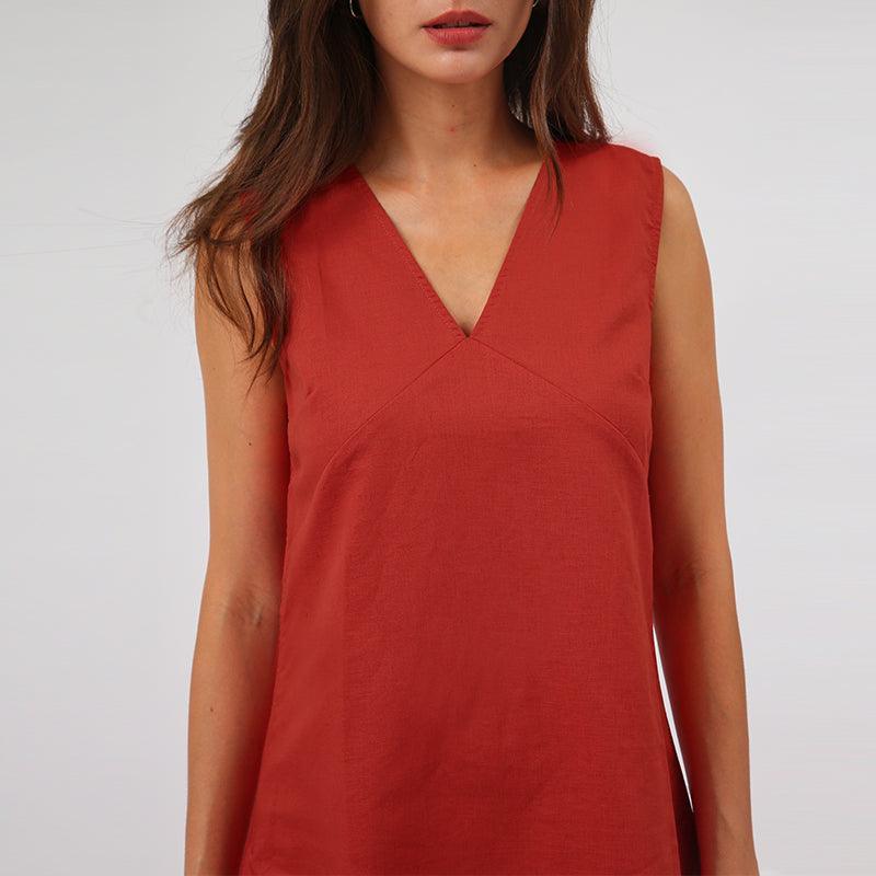 Venus V-Neck Linen Mini Dress - Koda Fashion & Decor - Free Shipping