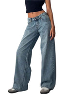 Roxanne Baggy Wide-Leg Jeans- Light Blue - Koda Fashion & Decor - Free Shipping