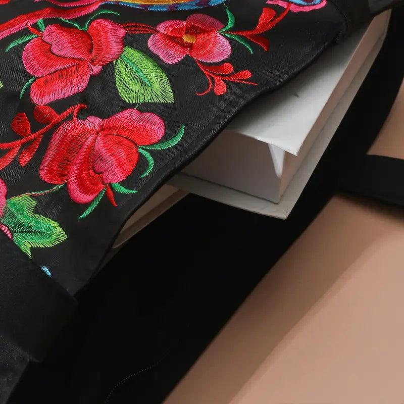 Embroidered Floral Tote Bag - Koda Fashion & Decor - Free Shipping