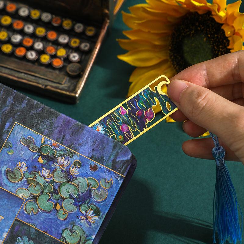 Gold Hollow Van Gogh & Monet Famous Art Inspired Metal Tassel Bookmark - Koda Fashion & Decor - Free Shipping