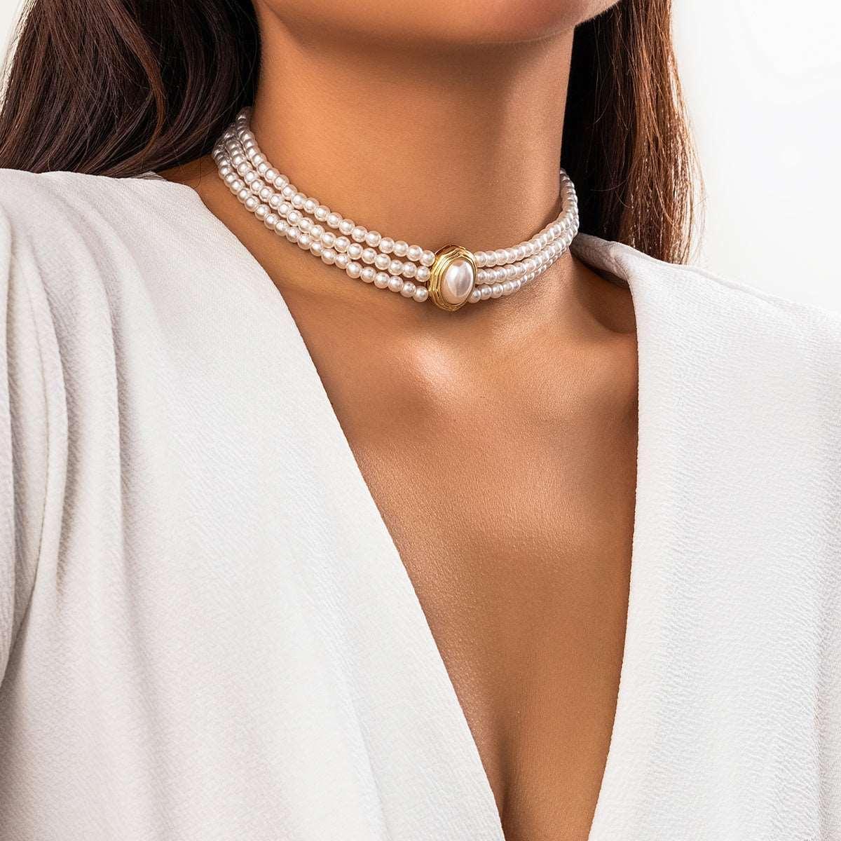Imitation Pearl Choker Necklace - Koda Fashion & Decor - Free Shipping