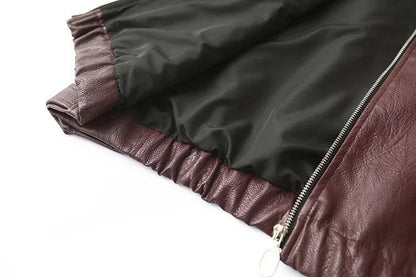 Casey Faux Leather Vintage Style Bomber Jacket - Koda Fashion & Decor - Free Shipping