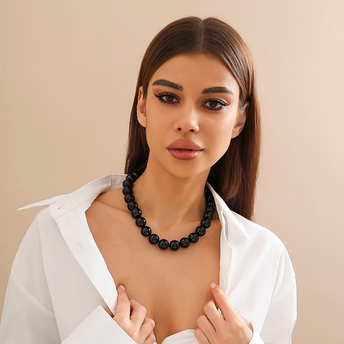 Margot Beaded Necklace- Black - Koda Fashion & Decor - Free Shipping