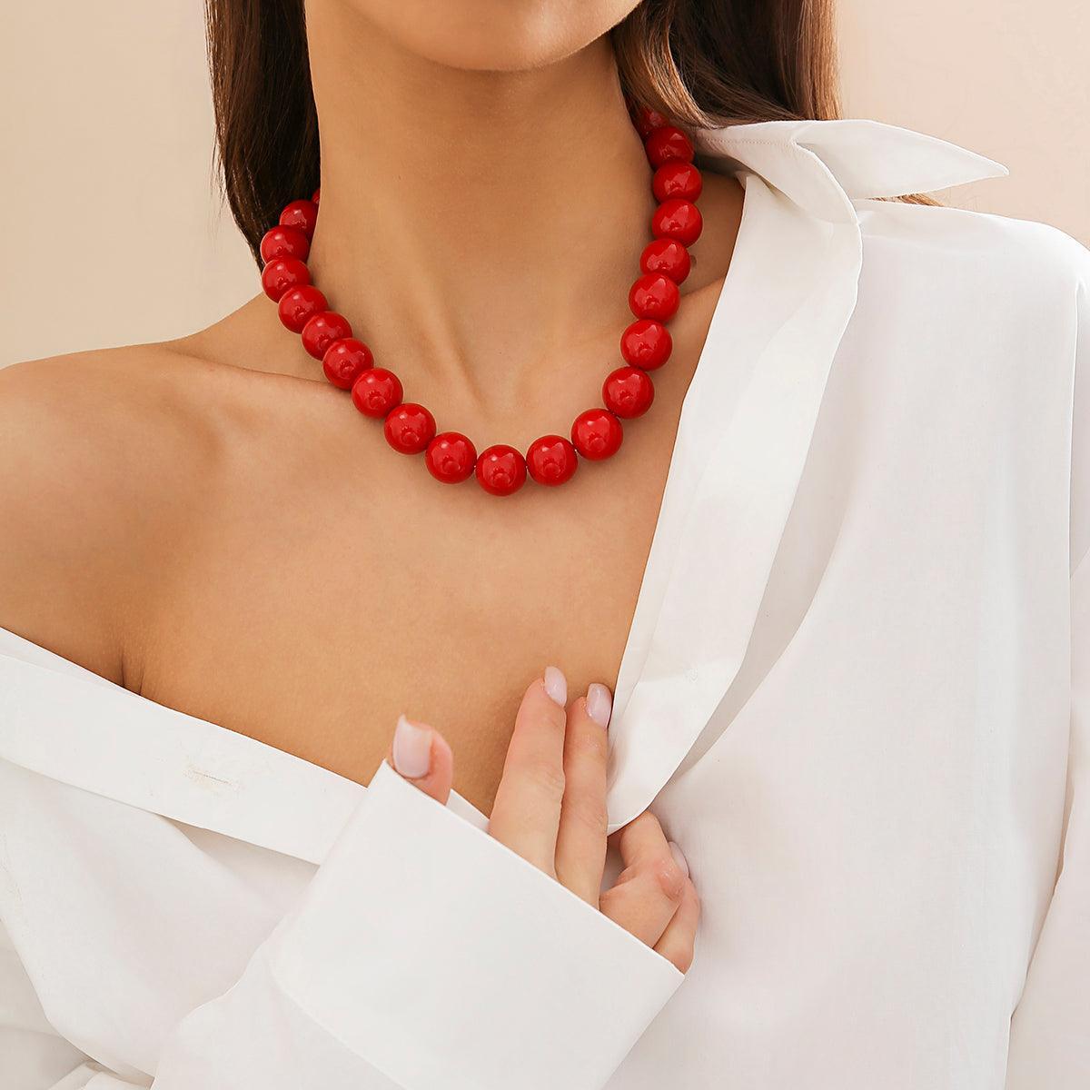 Margot Beaded Necklace - Red - Koda Fashion & Decor - Free Shipping