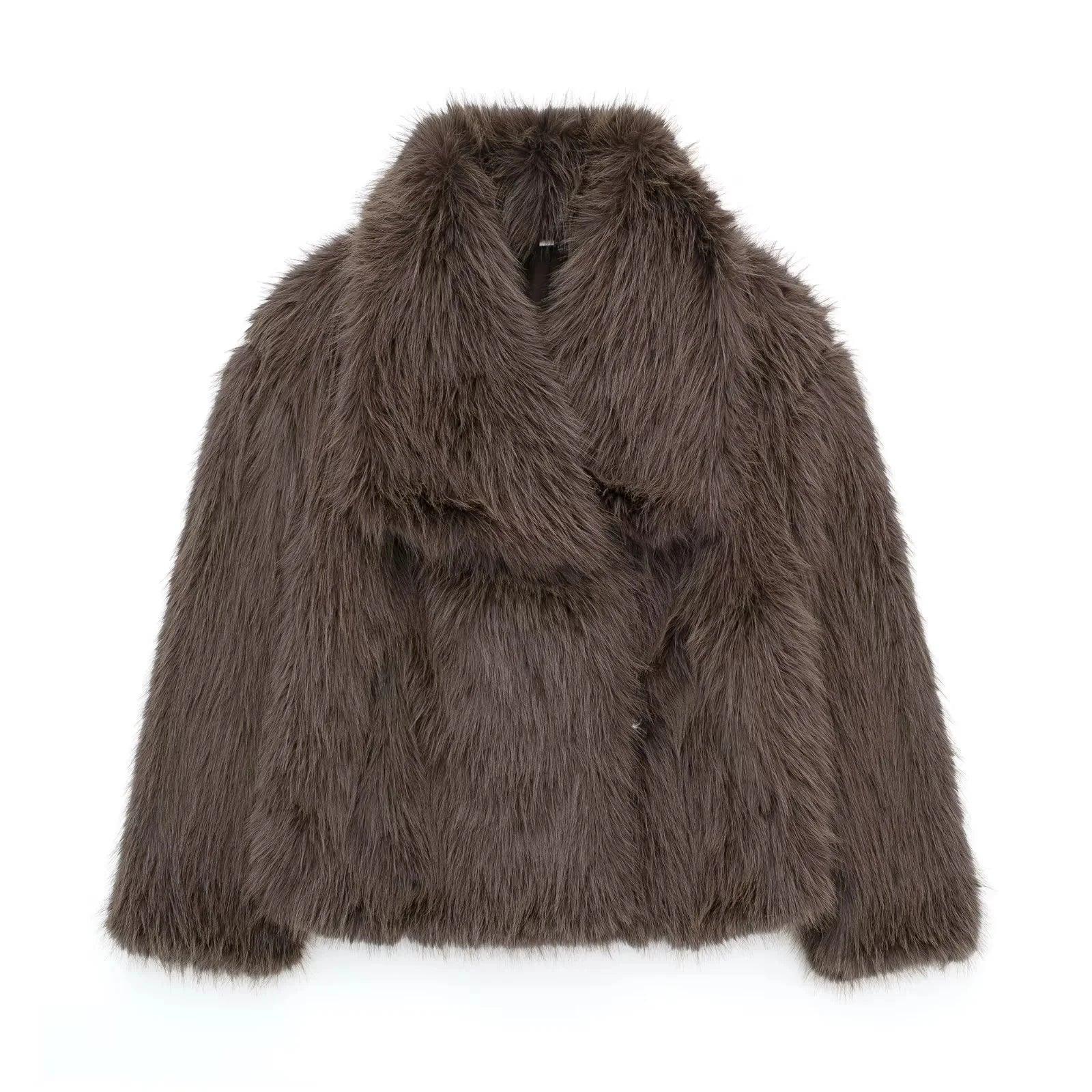 Amelia Fluffy Faux Fur Coat.