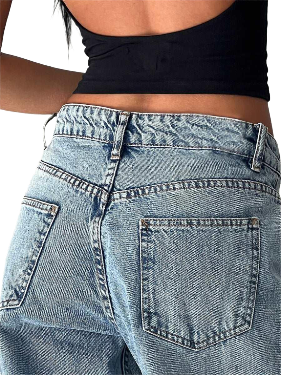 Roxanne Baggy Wide-Leg Jeans- Light Blue - Koda Fashion & Decor - Free Shipping