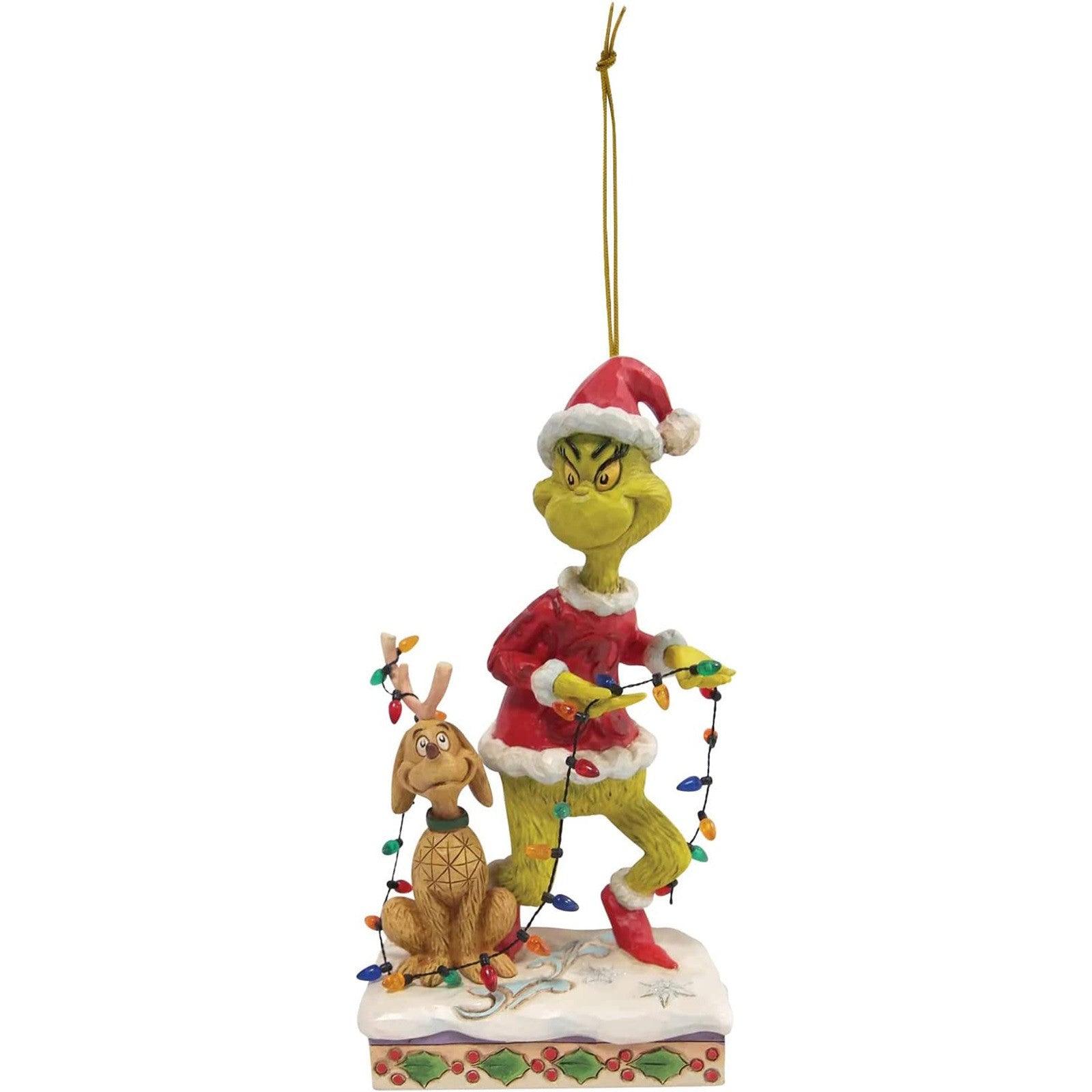 Grinch by Jim Shore - The Grinch & Max with Christmas Lights Ornament - Koda Fashion & Decor - Free Shipping