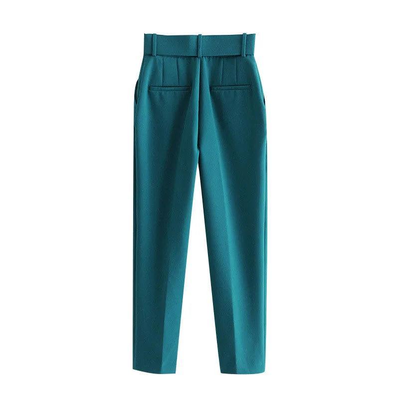 Billie High-Waisted Straight Leg Pants with Belt