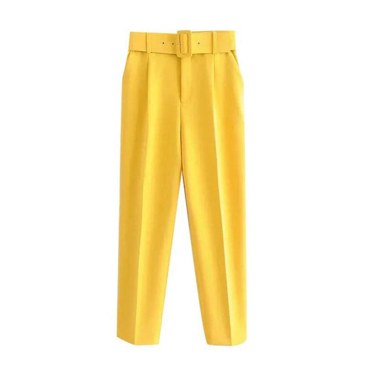 Billie High-Waisted Straight Leg Pants with Belt
