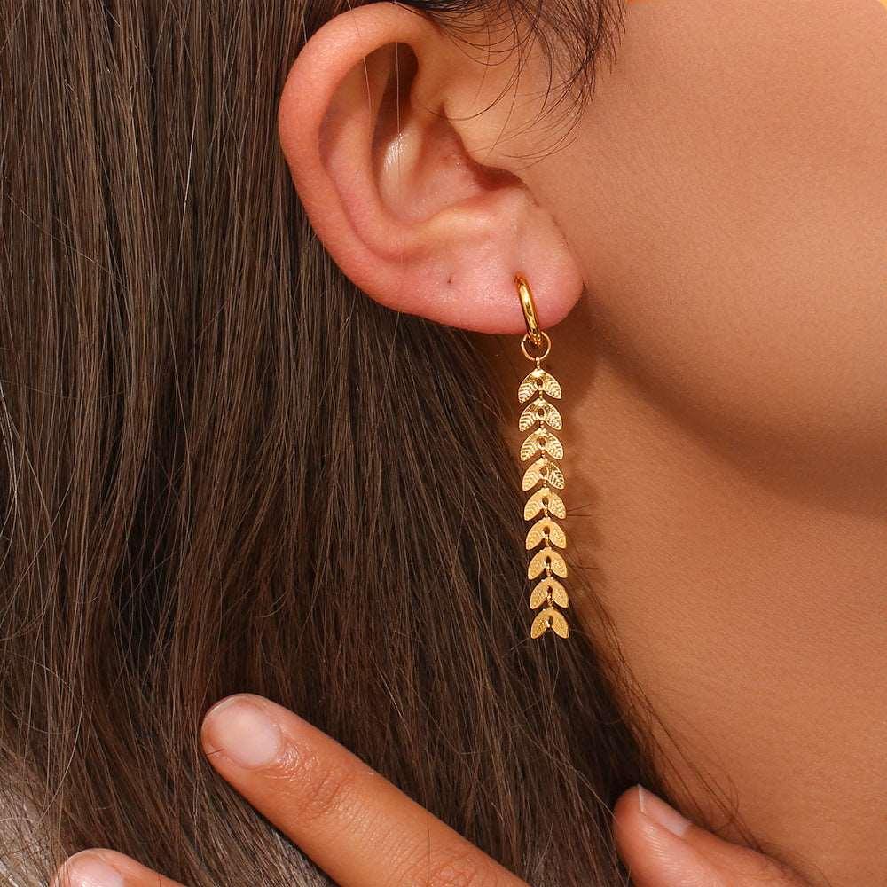 Fishtail Drop Earrings in Gold - Koda Fashion & Decor - Free Shipping