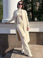 Knitted Three Piece Set- Cardigan, Top & Pants - Koda Fashion & Decor - Free Shipping