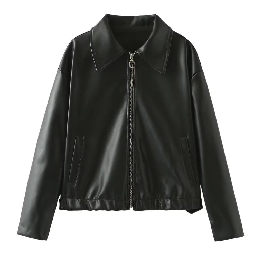 Casey Faux Leather Vintage Style Bomber Jacket - Koda Fashion & Decor - Free Shipping