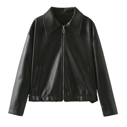 Casey Faux Leather Vintage Style Bomber Jacket - Koda Fashion & Decor - Free Shipping