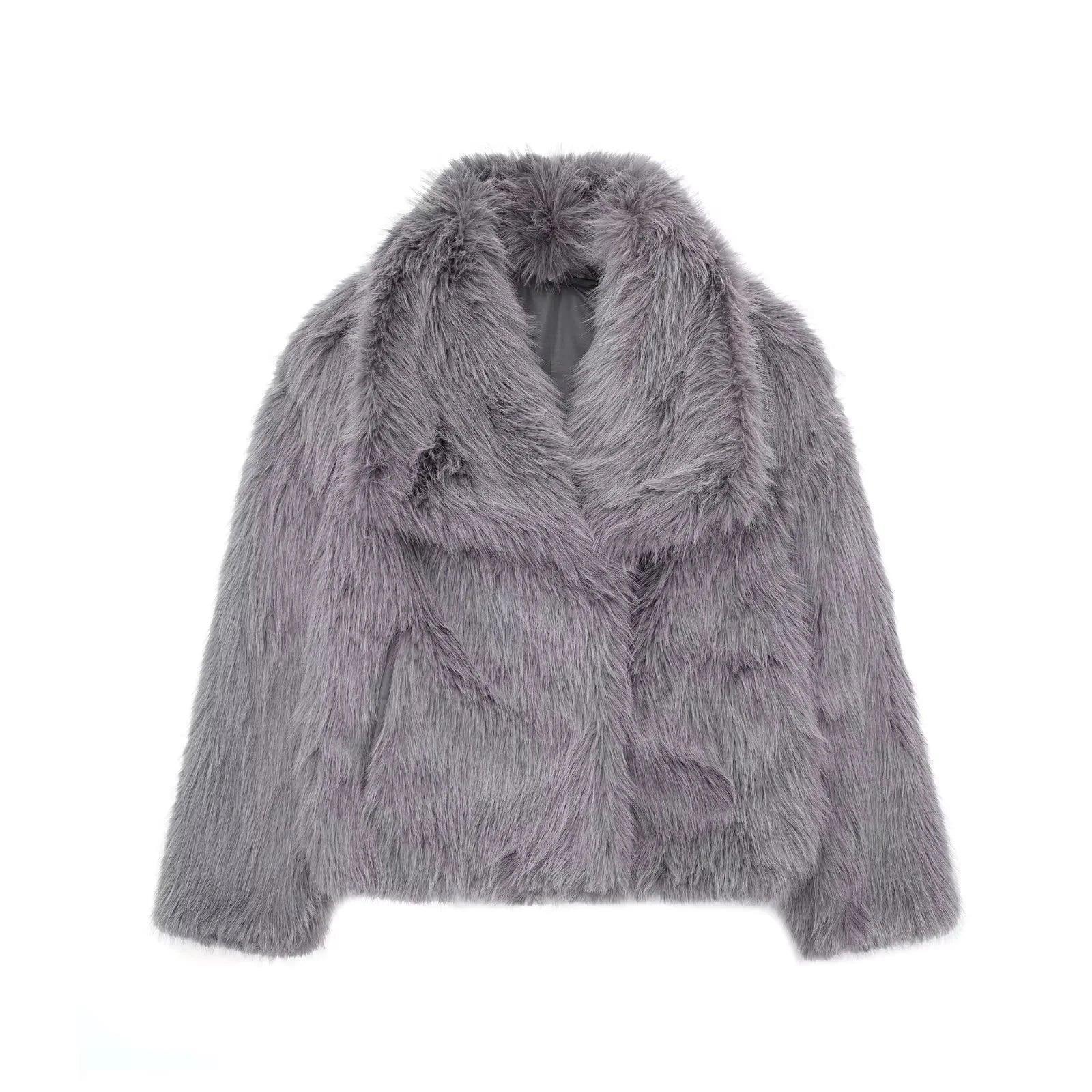 Amelia Fluffy Faux Fur Coat.