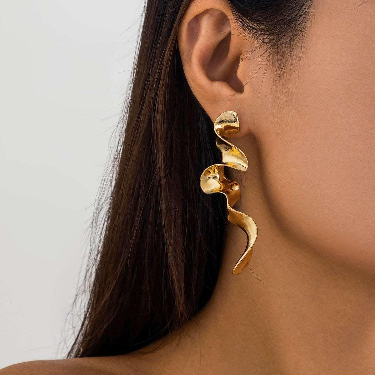 Maddison Twisted Design Metal Earrings - Koda Fashion & Decor - Free Shipping