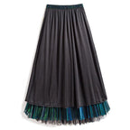 Pleated Mesh Midi Skirt with Lining- Malachite Blue - Koda Fashion & Decor - Free Shipping