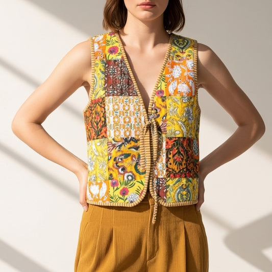 Autumn Embers Patchwork Vest - Koda Store - Free Shipping