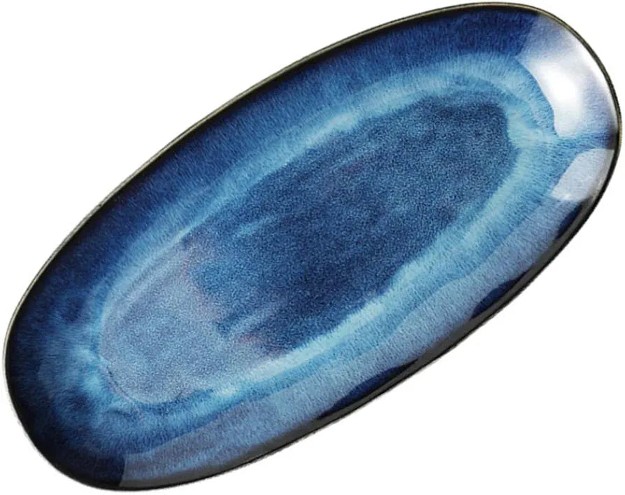 Electric Blue Glazed Fish Platter - Koda Store