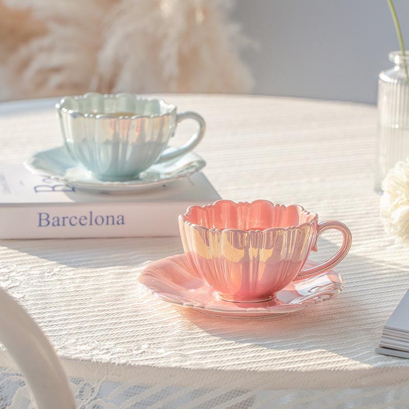 Pearly Petals Teacup & Saucer Set