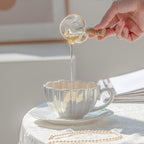 Pearly Petals Teacup & Saucer Set