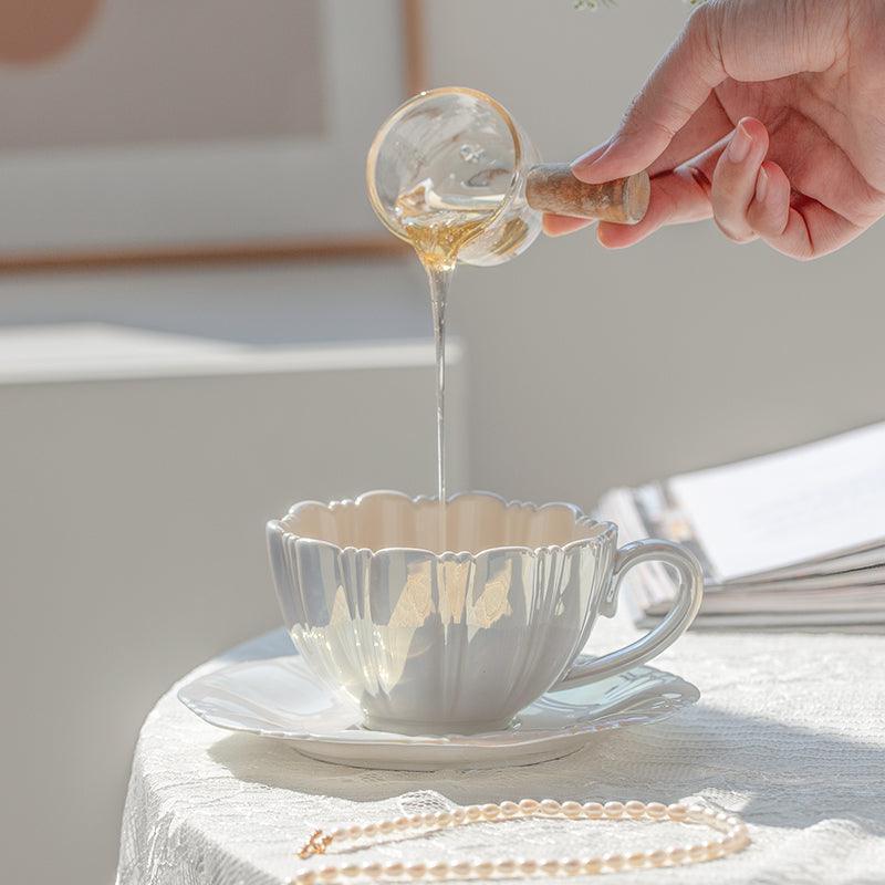 Pearly Petals Teacup & Saucer Set