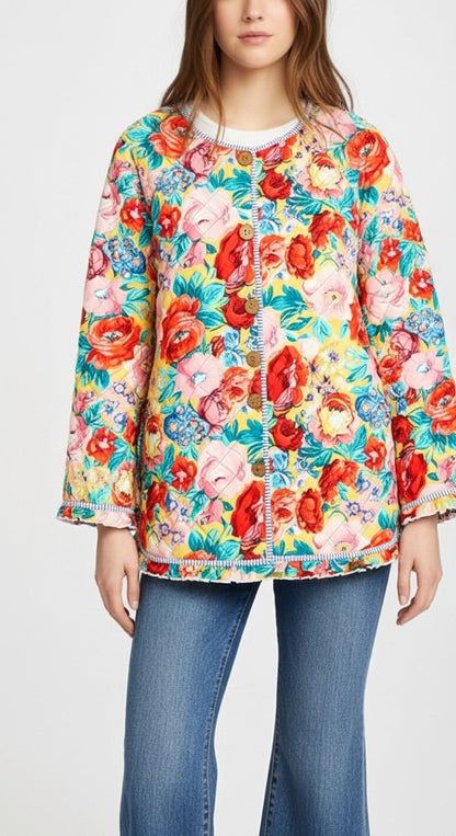 Blossom Burst Quilted Coat - Koda Store - Free Shipping
