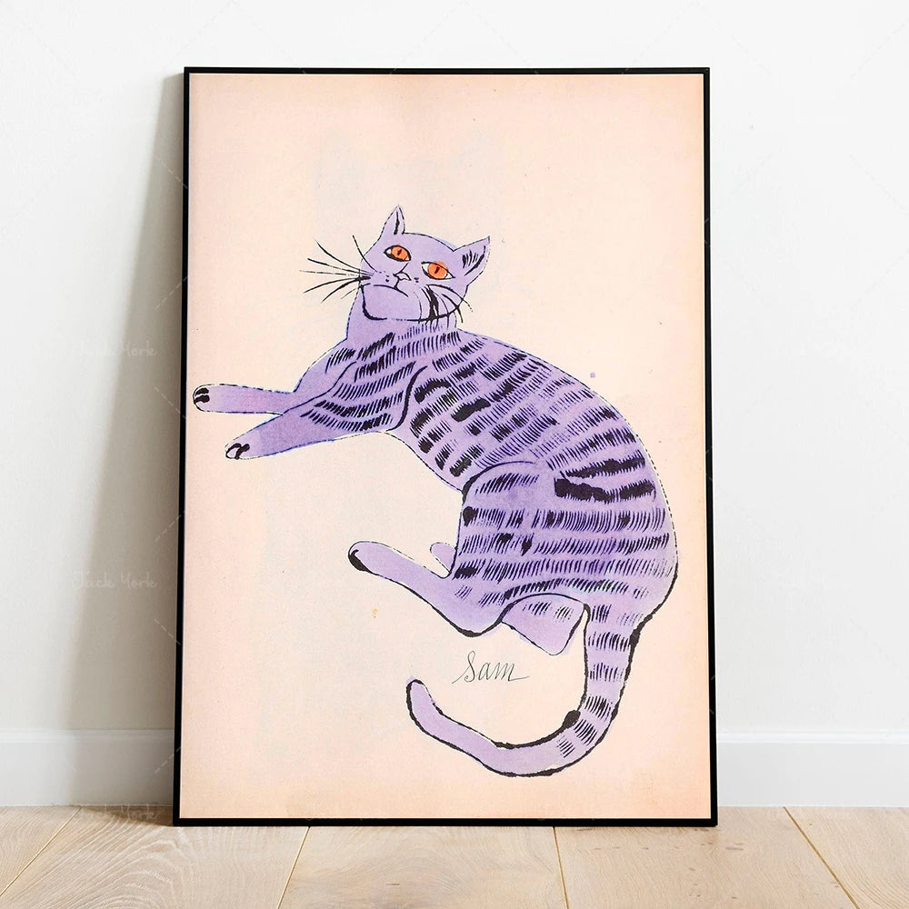 Red Cat Sam Andy Warhol Canvas Prints Shop name