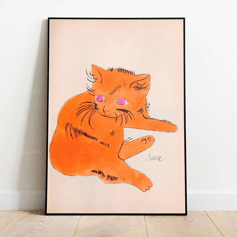Red Cat Sam Andy Warhol Canvas Prints Shop name