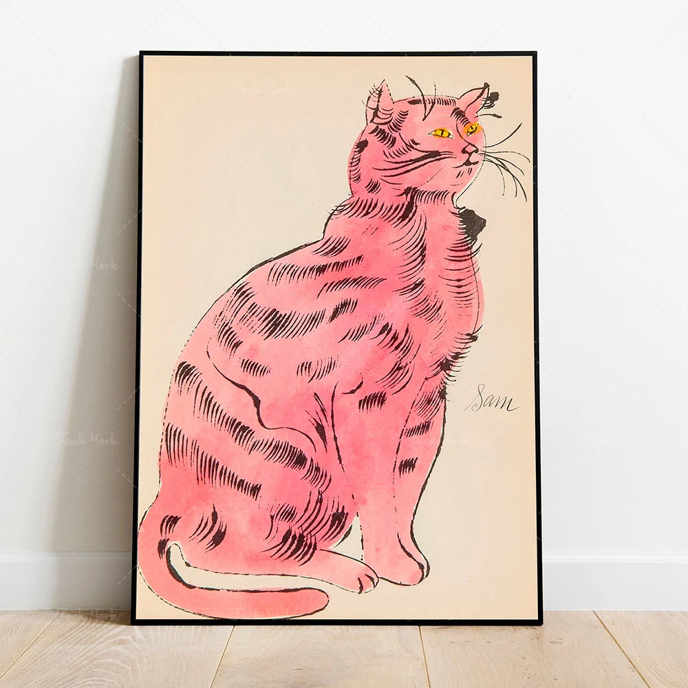Red Cat Sam Andy Warhol Canvas Prints Shop name
