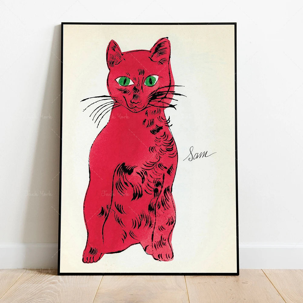Red Cat Sam Andy Warhol Canvas Prints Shop name