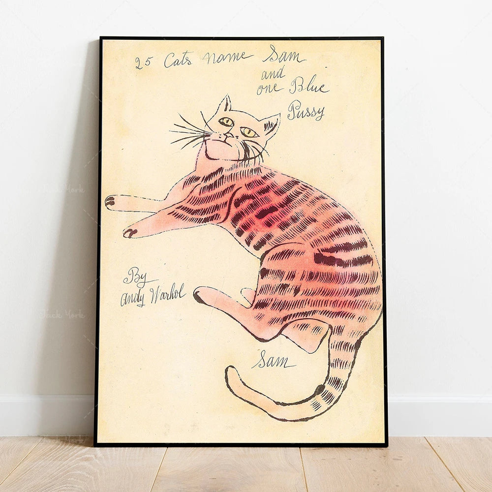 Red Cat Sam Andy Warhol Canvas Prints Shop name