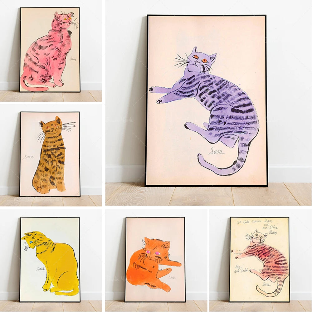 Red Cat Sam Andy Warhol Canvas Prints Shop name