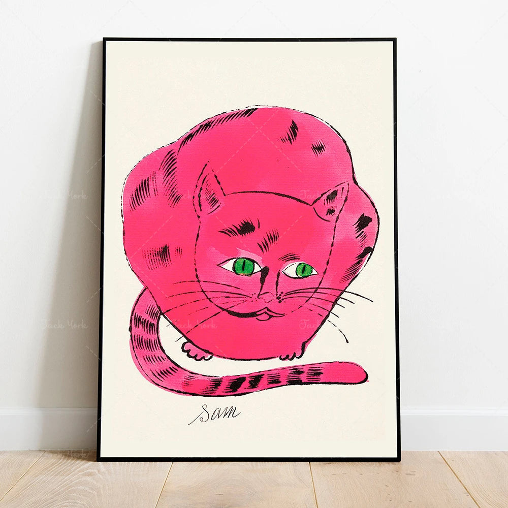 Red Cat Sam Andy Warhol Canvas Prints Shop name