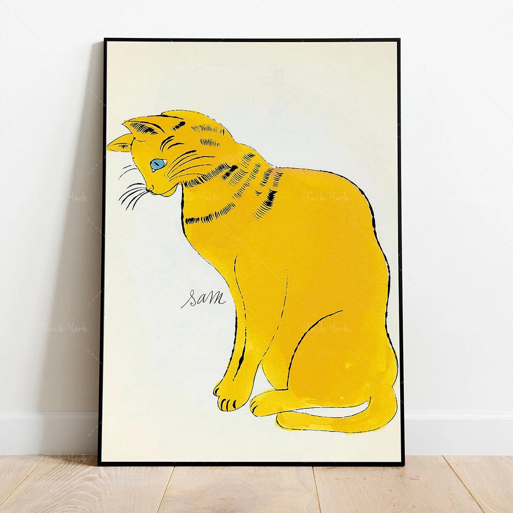 Red Cat Sam Andy Warhol Canvas Prints Shop name
