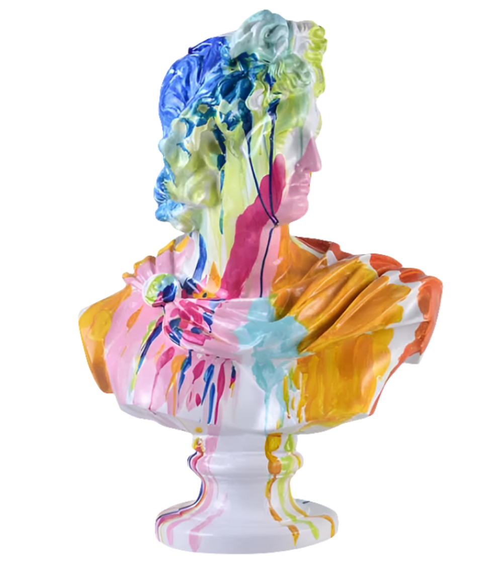 Apollo Bust Statue - Pop Art Multicoloured Graffiti Series