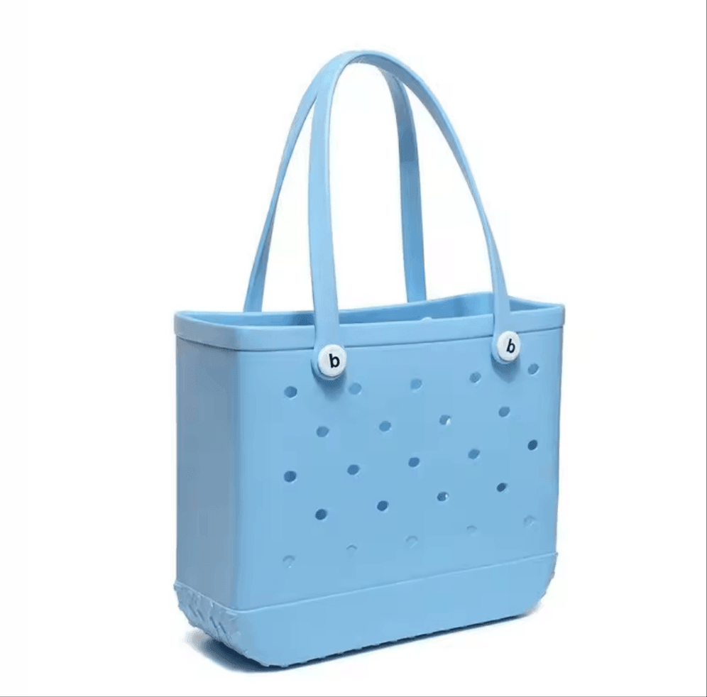 Light Blue Waterproof EVA Beach Bag - Medium