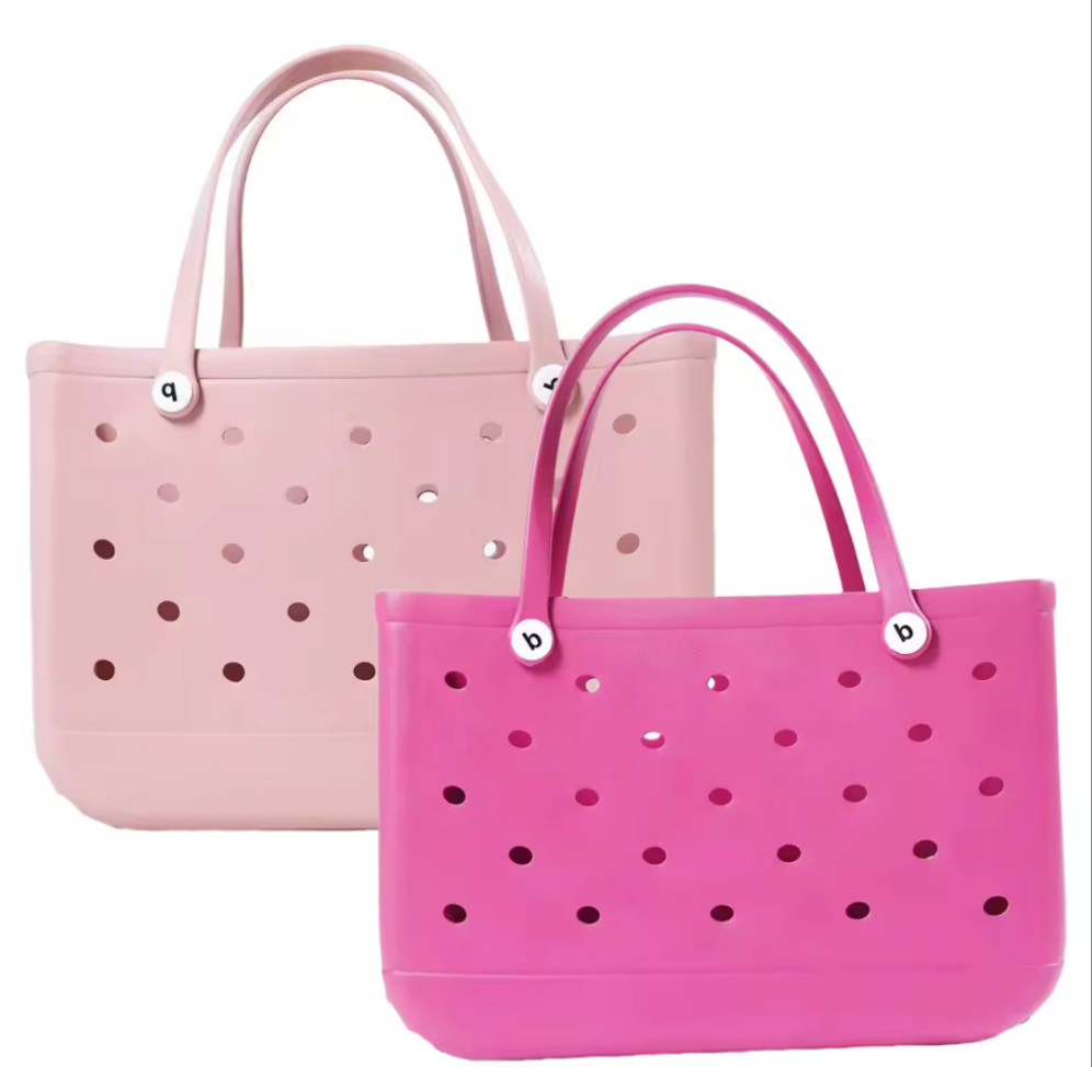 Premium Waterproof EVA Beach Tote Bags - Mega Koda Tote Bags- Rose, Light Pink, Turquoise, Light Blue (4 Pack) - Koda Store - Free Shipping