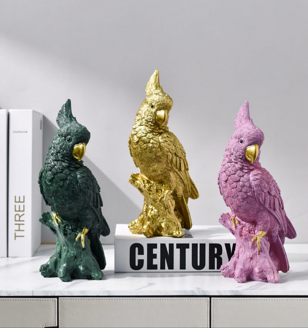 Gold Cockatoo Statue | Cultivated Charm For Your Closet & Crib | Free Global Shipping & 30 Day Returns | Women's apparel, jewellery, bags, eclectic home decor & gifting | Checkout Securely with Afterpay & PayPal.