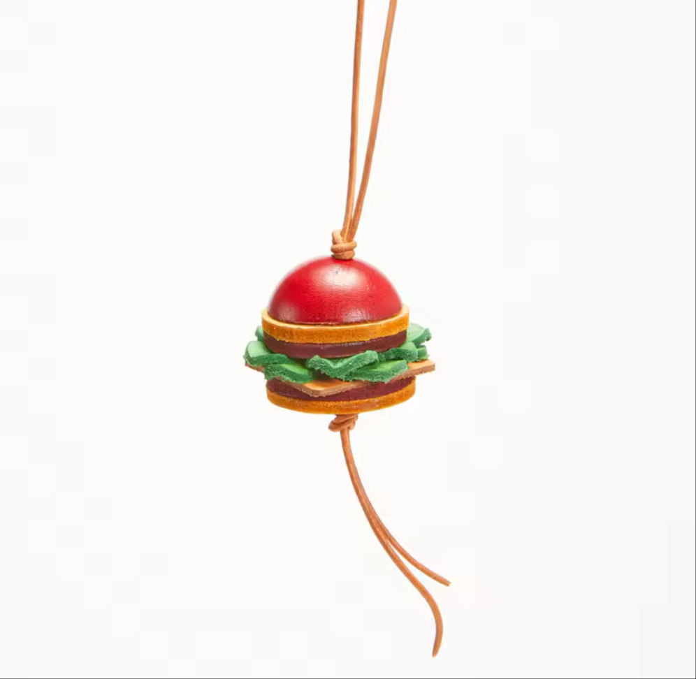 Leather Hamburger Bag Charm Shop name