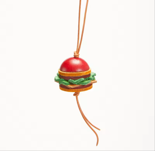 Leather Hamburger Bag Charm Shop name