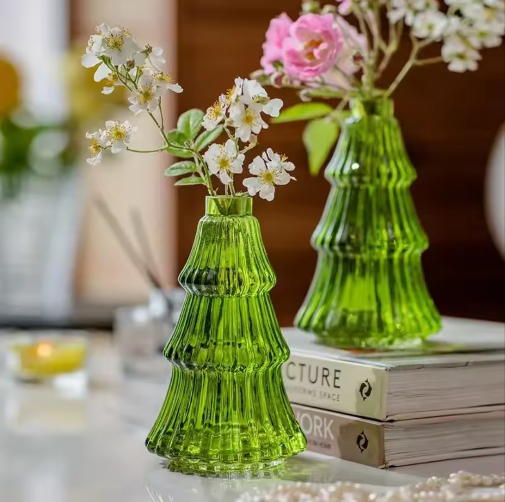 Glass Christmas Tree Vase Shop name